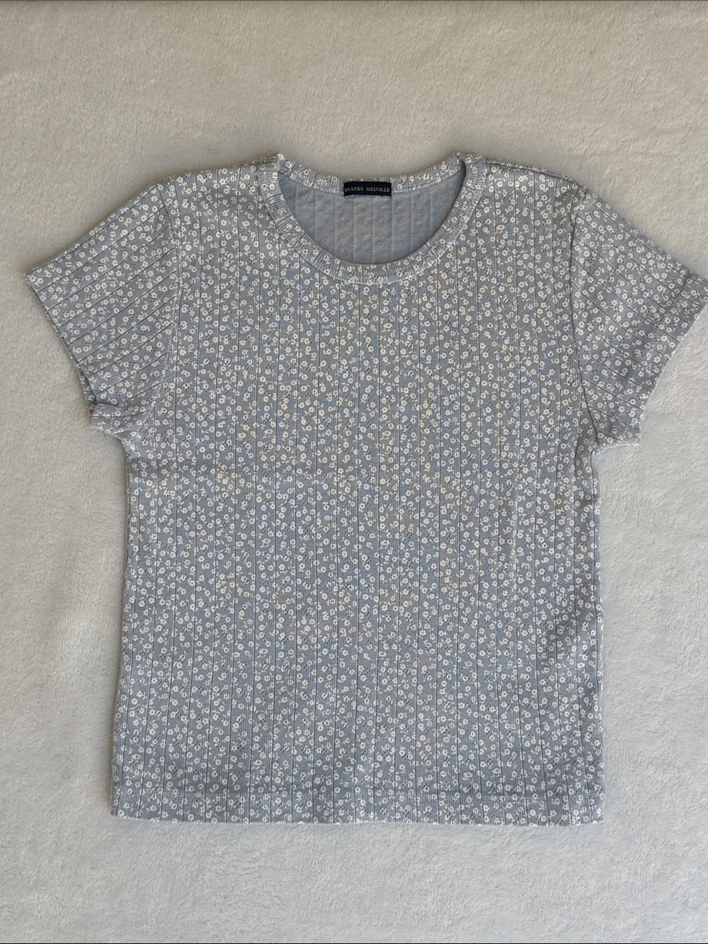 Brandy Melville Floral Blue Tee